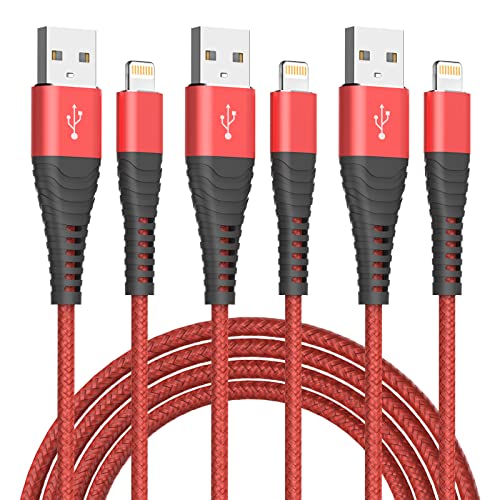 Haydyson 3Pack 6FT iPhone Töltő Kábel, Apple Mpi Hitelesített Lightning Kábel Nagy Sebességű USB Töltő Kábel Kompatibilis