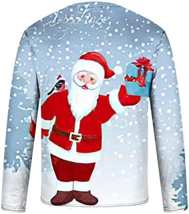 Férfi Karácsony Maximum Divat 3D Hóember Nyomtatott Alkalmi Hosszú Ujjú T-shirt Férfi Grafikus Póló Kerek Nyakú Pulóver