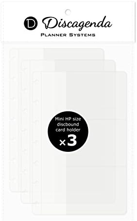 Discagenda Világos, Kártya-tartó Zseb Mini HP (4.6x7in) Méret, 3 Csomag Discbound Tervező Személyes Szervező
