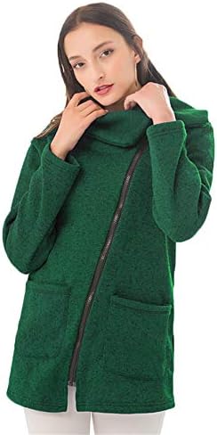 Andongnywell Női Kabát Hangulatos, Magas Gallér Gyapjú Fuzzy Ál Shearling Zip jacket Meleg Outwear Party viselet (Teve,X-Large)