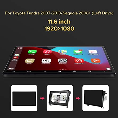 Joying autórádió Toyota Tundra 2007-2013 & Toyota Sequoia 2008-2018 a 11.6 Hüvelykes 1920 x 1080 Képernyőn Android 10 Autó Sztereó