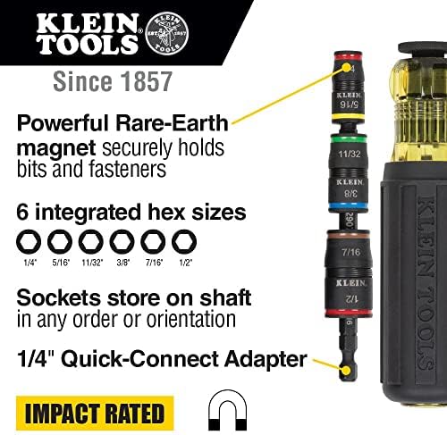 Klein Eszközök 32500MAG Mágneses Multi-Bit Csavarhúzó/Őrült Sofőr, 11-in-1 & 32900 ütvecsavarozó, 7 az 1-ben Hatással Flip Csatlakozó Készlet,
