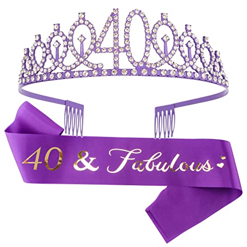 Vovii 40 Születésnapi Ajándékok Nőknek 40 Szülinapi Szárny valamint a Tiara Boldog Nők 40 Szülinapi Dekoráció Nők 40 és Mesés