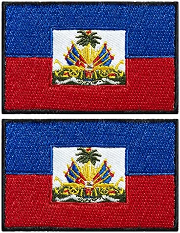 stidsds 2 Csomag Haiti Zászló Javítás Haiti Hímzett Zászlók Foltok Haiti Zászlók Katonai Taktikai Javítás a Ruhát, Kalapot, Hátizsákok