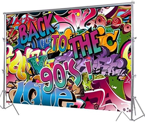 HUAYI Graffiti Zene 90 Témájú Parti Dekoráció Háttér Vissza A 90-es Hátterekkel, a Felek Hip-Hop Szülinapi Banner Fotó Kellékek