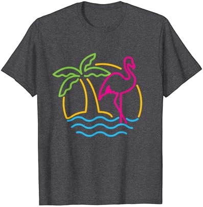 80-as Évjárat Miami Retro Neon Pink Flamingo Póló