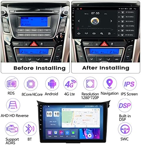 FBKPHSS Autó Rádió Hyundai I30 2011-2017 Navigációs 2 DIN-9 Hüvelykes Érintőképernyő Android 11 Auto Info Plug and Play 5G WiFi SWC Támogatja
