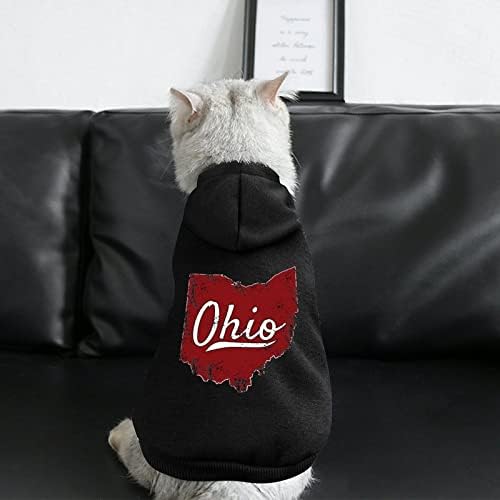 Szeretem Az Ohio Kutya Ruhák Téli Pet kapucnis felső Puha, Meleg Kutya Melegítőfelső Kis -, Közepes testű Kutyáknak