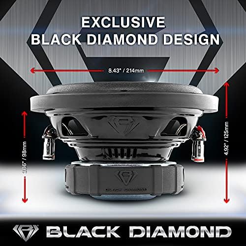 Fekete Gyémánt DIA-8D4 Autós Mélynyomó 8 400W Max Teljesítmény, 200W RMS, Dual 4 Ohm, DVC (1 Hangszóró)