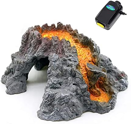S-Lifeeling Tartály Dekoráció Vulkán Fekvő Nézetben Tartály Dísz Vulkanikus Kő Akvárium, Akvárium Dekoráció (Pumpa)