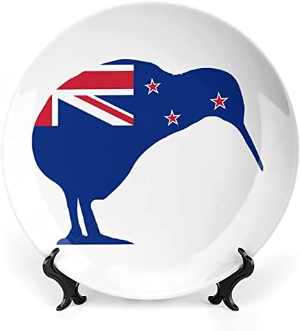 Új-Zéland Zászlaja Kiwi Kerámia Díszítő Lemezek Állni Csont Kína Lógó Díszek Desszert Tányér