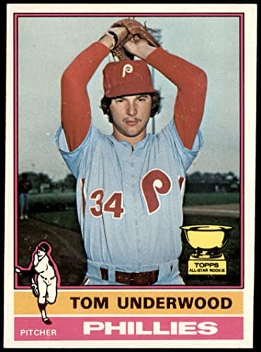 1976 Topps 407 Tom Underwood Philadelphia Phillies (Baseball Kártya) NM/MT Phillies