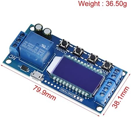 ILAME 6-30V Micro USB-Digitális LCD Kijelző Késleltetés Relé Modul Ellenőrzési Időzítő Kapcsoló Ravaszt Ciklus Modul XY-LJ02