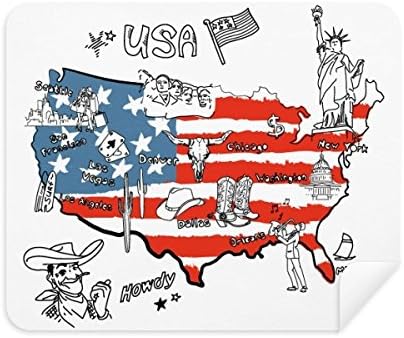 Amerika Térkép Szabadság Szót Illusztráció tisztítókendővel Képernyő Tisztító 2db Velúr Szövet