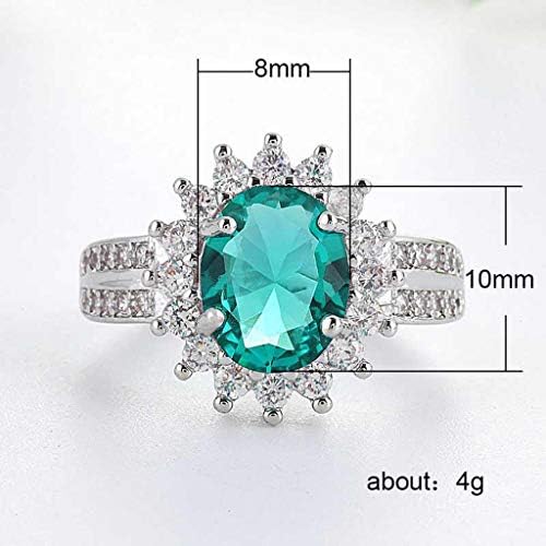 2023 Új Luxus Elegáns Gyémánt Zöld Nap Virág Cirkon Áttört Női Gyűrű Ékszer Nővérek Gyűrűk (Ezüst, 6)