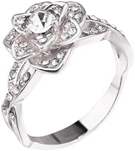 Egyszerű Ígéret Gyűrű Rózsa Gyémánt Gyűrű Elegáns, Rózsa Strasszos Gyűrű, Ékszerek, Gyűrűk, Női Divat Teljes Gyémánt Cirkon Gyűrűk