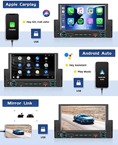 Egységes Din 6.2 Hüvelyk Autó Sztereó Apple Carplay Android Automatikus Bluetooth 5.1 autórádió Kapacitív Érintőképernyő Car Audio