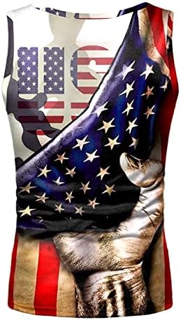 DAZLOR július 4-Tartály Tetejét a Férfiak Nyári Ujjatlan USA Zászló Hazafias Edzés póló Mellény Fitness Sport Alsóing