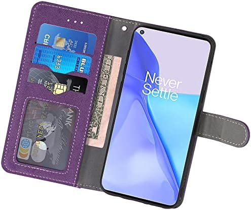 Asuwish Kompatibilis Szuper 9 OnePlus9 5G Tárca az Esetben Edzett Üveg Képernyő Védő Fedél Hitelkártya Birtokos Állni mobiltelefon Esetekben