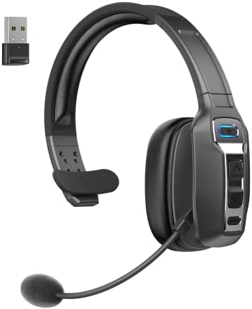 Dytole Traktoros Bluetooth Headset, Bluetooth Fülhallgató Mikrofon AI zajszűrő USB Dongle, 164ft Hosszú Vezeték nélküli Hatótávolság & 60