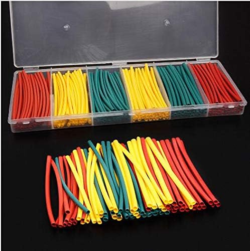 180PCS Vegyes Színek Hő zsugorcső Választék Wire Wrap Elektromos Szigetelés Készletek, Sárga, Zöld, Piros