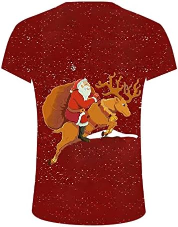 DSODAN Karácsony Rövid Ujjú T-shirt Férfi,2022 Vicces Karácsonyi Mikulás Nyomtatás O Nyakú Póló Maximum Edzés Tervező Tshirt