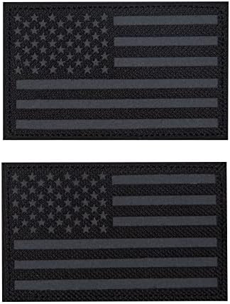 AXEN 2 DB Fényvisszaverő Amerikai Zászló Foltok, Horog Rögzítő amerikai Zászló Javítás tömegeket, Fekete