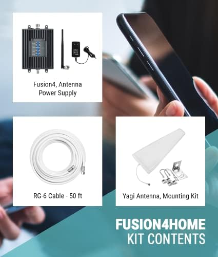 SureCall Fusion4Home mobiltelefon Jel Booster 3000 sq ft, Növeli 5G/4G LTE, Yagi Kültéri Antenna, Home & Office Multi-User