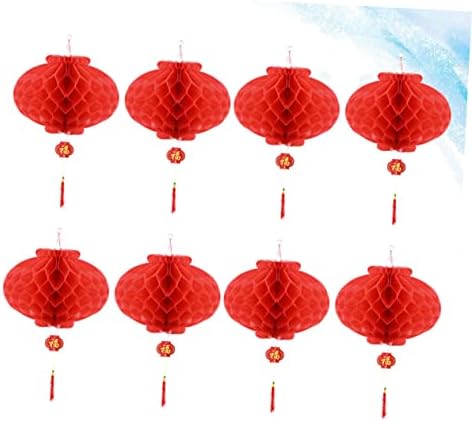 jojofuny 20db Japán Lámpás Kínai Esküvői Dekoráció Kínai Lampion Honeycomb Lámpás Dekoráció Piros Új Év Lámpás leánybúcsú Fa