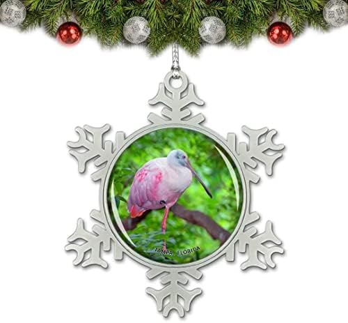 Umsufa Floridai Tampa Florida Akvárium Rózsaszín Spatulával USA-ban a Karácsonyi Dísz, Fa Medál Dekorációs Kristály Fém Souvenir