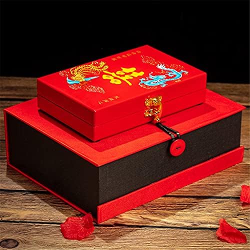CHYSP Lacquerware Ékszer Doboz Retro Kínai Stílusú Ékszer Tároló Doboz Esküvői Ajándék Gyűrű Ékszer Doboz Esetben