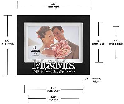 Malden Nemzetközi Minták Esküvői Mr and Mrs. Kifejezés, Képkeret, 4x6, Fekete