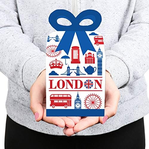 Nagy Dot a Boldogság Viszlát London - Tér Szívességet Ajándék Dobozok - Brit UK Fél Íj Doboz - 12