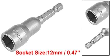 uxcell 1/4 Gyors szerszámcsere-Hex Szár 12mm Mágneses Dió Szetter Vezető Fúró, 65mm, Hossz, Metrikus