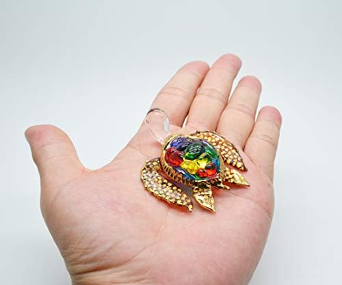 Kézzel Fúvott Üveg Figura Tengeri Teknős Kézzel Készített Miniatűr Művészeti Állat