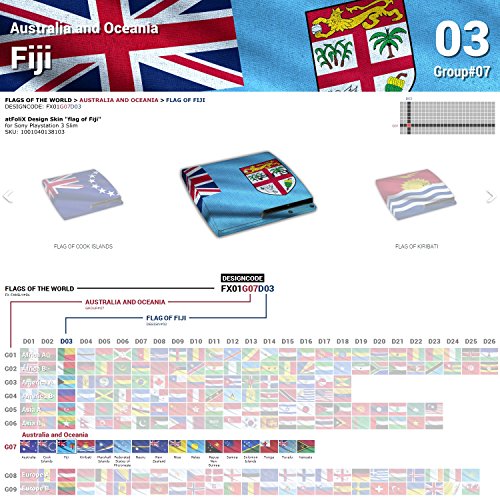 Sony Playstation 3 Slim Design Bőr zászló Fidzsi Matrica Playstation 3 Slim