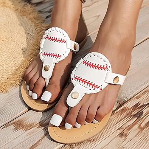 Flip Flops Női, Női Nyári Divat Baseball Szandál Lapos Papucs, Nyitott Toe Kényelmes Cipő Alkalmi Strand Cipő