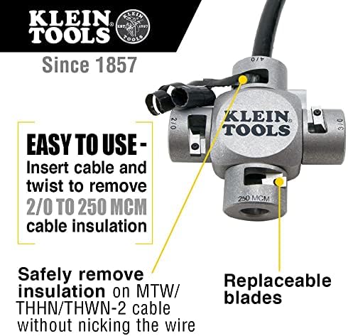 Klein Eszközök 21051 Nagy Kábel Sztriptíz (2/0-250 MCM) & 50402 Kábel Bender, 14-Es