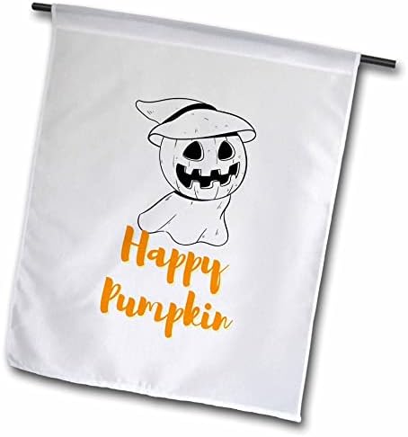 3dRose Aranyos Halloween Pumpkin a Szöveg Boldog Sütőtök - Zászlók (fl-371939-1)