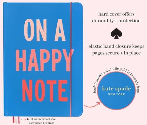 Kate Spade New York, Vegye figyelembe, XL Vegán Bőr Notebook, Kék Kötött Napló Tartalmazza 168 Oldal, vigyázz
