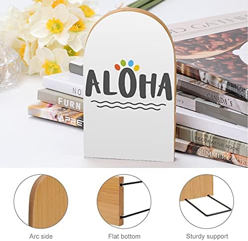 Aloha Hawaii Könyv Véget ér a Polcok Fából készült Könyvtámasz tartó Nehéz Könyvek Elválasztó Modern Dekoratív 1 Pár