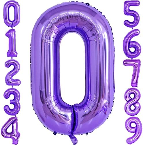 40 hüvelyk Lila a 4-es Léggömb, Nagy Méretű Jegyű Fólia Mylar Héliumos Ballonok, Szülinapi Parti, Esküvő, Évforduló Búcsúztató Ünnep