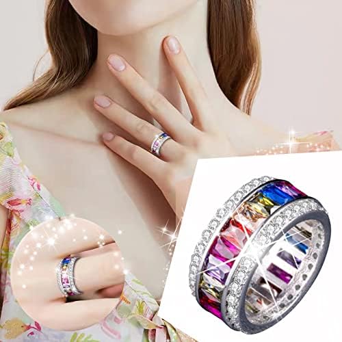 Ígéret Gyűrű a Nők Több Színes Cirkon jegygyűrű Eljegyzési Gyűrű Női Egyszerű Divat Ékszerek Kiegészítők Bohém Gyűrűk