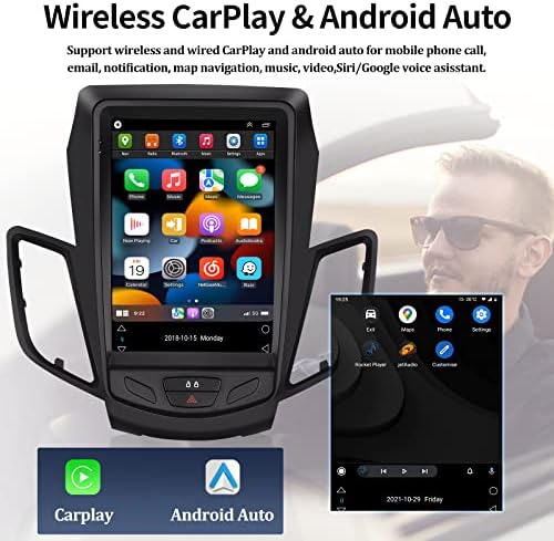 Android 11 Autó Sztereó Vezeték nélküli CarPlay Android Auto Ford Fiesta 2009-, 9,7 Hüvelykes HD Érintőképernyő Autó