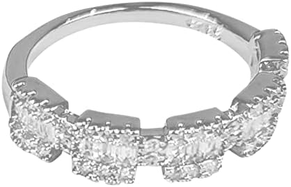 2023 Új Ezüst Esküvői Gyűrű Női Ezüst Lánc Üreges Strasszos Gyűrű Geometriai Alakú Strasszos Gyűrű Ezüst Vonalak Kanyargós Gyűrű