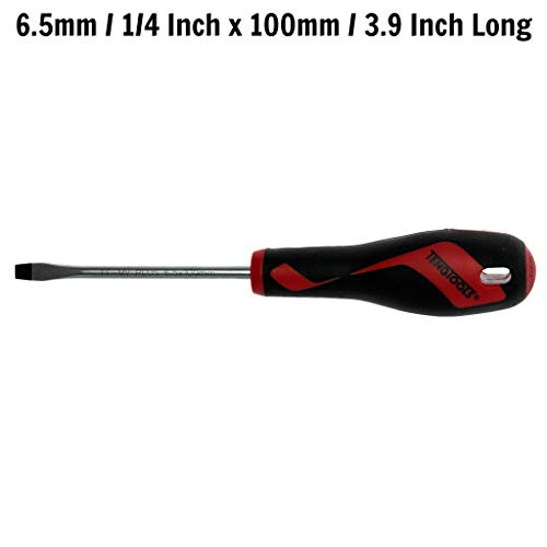 Teng Tools 6.5 mm / 1/4 Inch x 100mm / 3.9 cm Hosszú, Lapos Típus Lapos Csavarhúzó - MD928N1