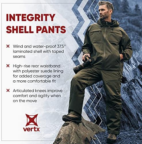 Vertx Férfi Integritás Shell Taktikai, Szélálló, Vízálló Eső Nadrág, Combat, Vadász Ruházat, Outdoor Felszerelés