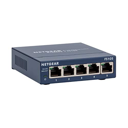 NETGEAR 5-Port Fast Ethernet 10/100 Nem menedzselhető Switch (FS105) Asztalon ProSAFE Életre szóló Védelem
