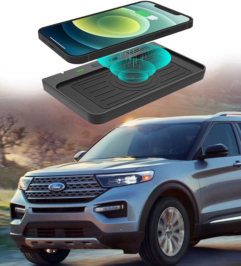 AutoQi Autó Kiegészítő Vezeték nélküli Töltő 2020 2021 2022 2023 Ford Explorer, Középső Konzol mobiltelefon Qi Vezeték nélküli Töltő Állomás-Pad,