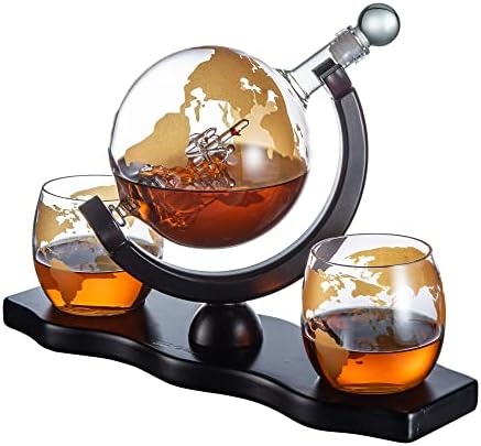 Arany Vésett Whiskys Üveget Meghatározott Globe 2 Arany Vésett Globe Whisky Szemüveg - Tökéletes Szülinapi, Derítő Meghatározott